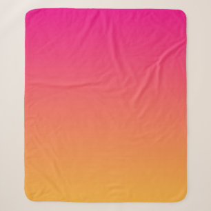 Roze en oranje verloop sherpa deken
