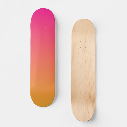 Roze en oranje verloop skateboard (Voorkant)