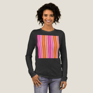 Roze en oranje verticale strepen ontwerp Tri-Blend Shirt