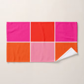 Roze en Oranje vierkanten Bad Handdoek (Handdoek)