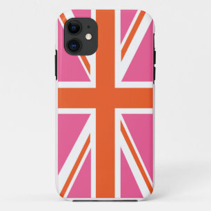 Roze en Oranje vlag van de Unie iPhone 11 Hoesje