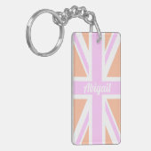 Roze en Oranje vlag van het Verenigd Koninkrijk/Un Sleutelhanger (Voorkant Links)