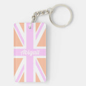 Roze en Oranje vlag van het Verenigd Koninkrijk/Un Sleutelhanger (achterkant)