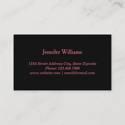 Roze en Oranje Waterverf Visitekaartje (Achterkant)