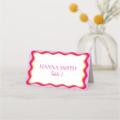 Roze en Oranje Wavy Border Seating (Voorkant)