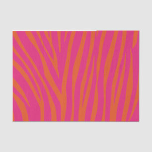 Roze en Oranje Zebrastripes Tissuepapier