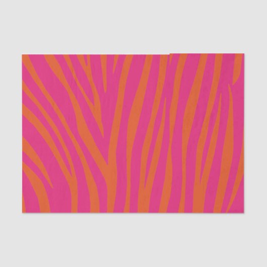 Roze en Oranje Zebrastripes Tissuepapier (Voorkant)