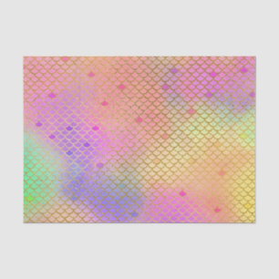 Roze en Oranje Zeemeerminnende Pattern Birthday Pa Tissuepapier