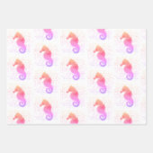 Roze en Oranje zeepaardje op ondergrondse ondergro Inpakpapier Vel (Voorkant 2)