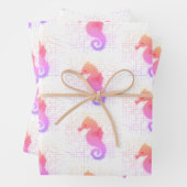 Roze en Oranje zeepaardje op ondergrondse ondergro Inpakpapier Vel (In situ)