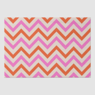 Roze en oranje zigzag Chevron patroon Tissuepapier