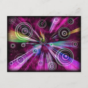 Roze en Paars Abstract Briefkaart