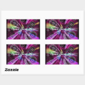 Roze en Paars Abstract Rechthoekige Sticker (Vel)