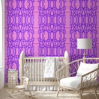 Roze en paars geometrisch patroon behang