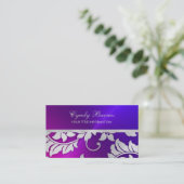 Roze en Paars met Silver Damask Visitekaartje (Staand voorkant)