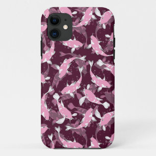 Roze en Paars Patroon - Koi Fish iPhone 11 Hoesje