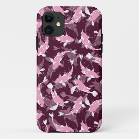 Roze en Paars Patroon - Koi Fish Case-Mate iPhone Case (Achterkant)