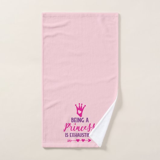 Roze en Paars Princess is exhausting Bad Handdoek (Handdoek)