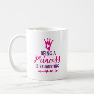 Roze en Paars Princess is exhausting Koffiemok