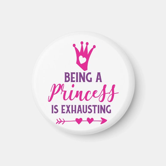 Roze en Paars Princess is exhausting Magneet (Voorkant)