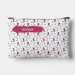 Roze en Paars Vrouw Lacrosse Player Patroon Etui