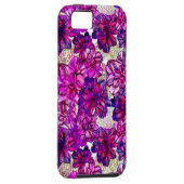 Roze en Paarse Abstracte bloemen Case-Mate iPhone Case (Back/Rechts)