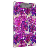 Roze en Paarse Abstracte bloemen Klembord (Rechts)