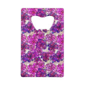 Roze en Paarse Abstracte bloemen Kredietkaart Flessenopener (Achterkant)