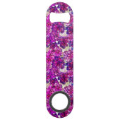 Roze en Paarse Abstracte bloemen Speed Flessenopener (Achterkant)