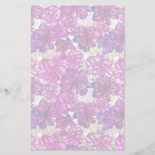 Roze en Paarse Abstracte blokpatroon Briefpapier