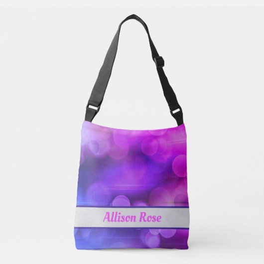 Roze en Paarse Abstracte cirkels Patroon Crossbody Tas (Voorkant)