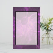 Roze en Paarse Abstracte fractal met cirkels Briefpapier (Staand voorkant)