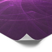 Roze en Paarse Abstracte fractal met cirkels Poster (Hoek)
