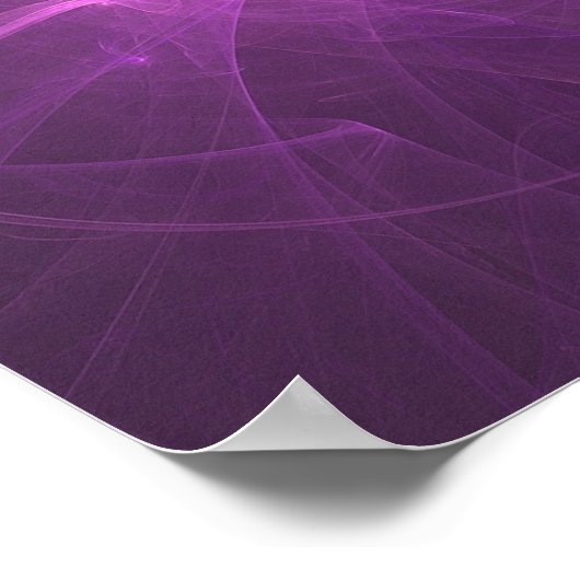 Roze en Paarse Abstracte fractal met cirkels Poster (Hoek)