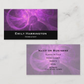 Roze en Paarse Abstracte fractal met cirkels Visitekaartje (Voorkant / Achterkant)