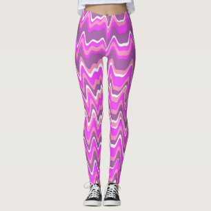 Roze en paarse abstracte motief leggings