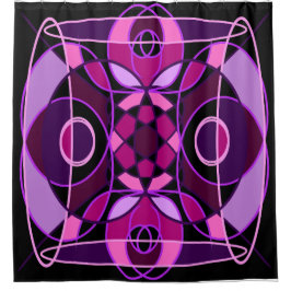 Roze en paarse abstracte mozaïek tegel douchegordijn