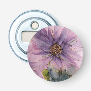 roze en paarse alcoholbloem button flesopener