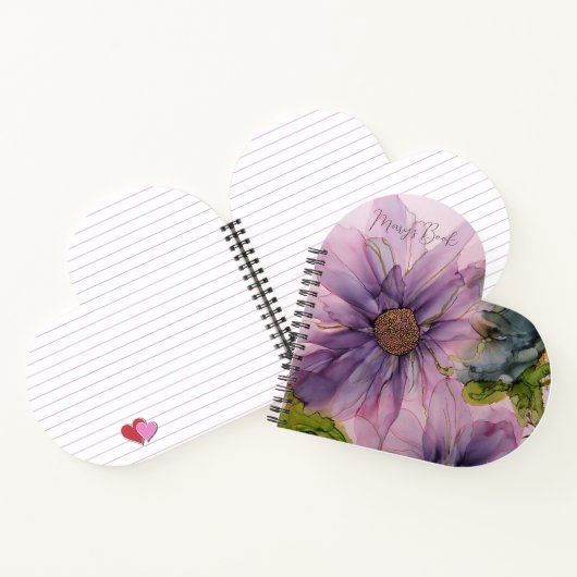 roze en paarse alcoholbloem notitieboek (Binnen)