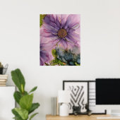 roze en paarse alcoholbloem poster (Thuiskantoor)