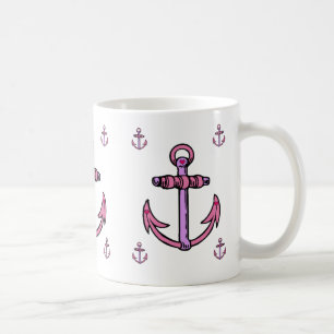 Roze en Paarse Anchors Koffiemok