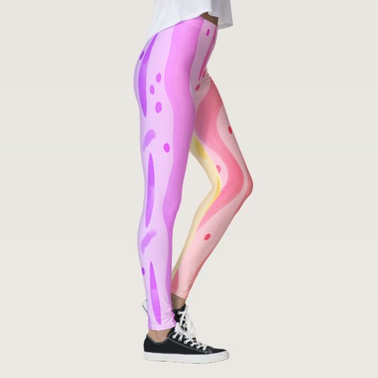 Roze en Paarse aquarel Art Leggings (Rechts)