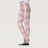 Roze en Paarse Argyle Pattern Girly Leggings (Links)