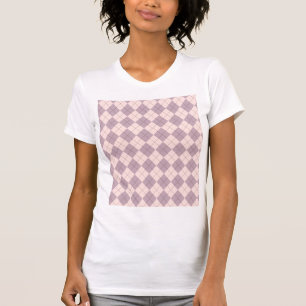 Roze en Paarse Argyle Pattern  T-shirt