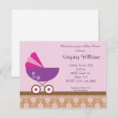 Roze en Paarse Baby shower Kaart (Voorkant / Achterkant)