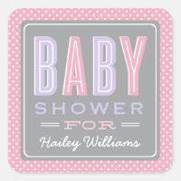 Roze en paarse babyshower-monogram