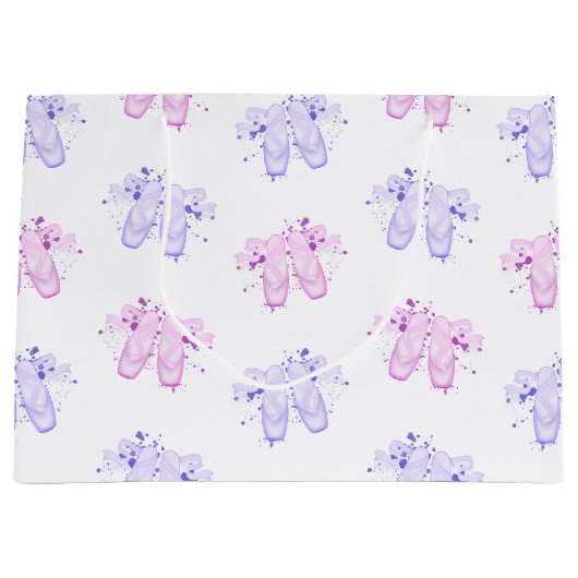 Roze en Paarse ballet Birthday Pointe Shoes Groot Cadeauzakje (Voorkant)