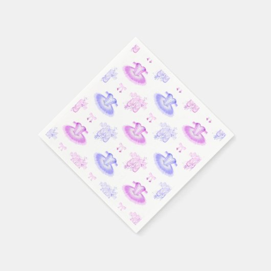 Roze en Paarse ballet Birthday Tutu & Pointe Shoes Servet (Hoek)