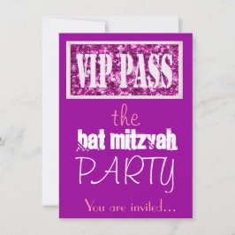 Roze en paarse Bat Mitzvah VIP Kaart
