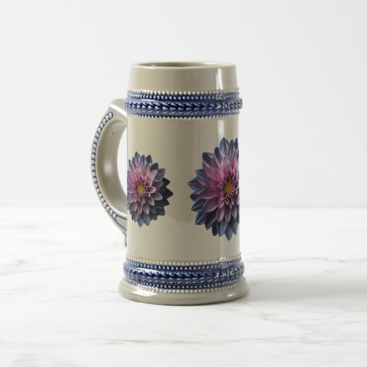 Roze en paarse bloem Dahlia macro mok (Voorkant links)